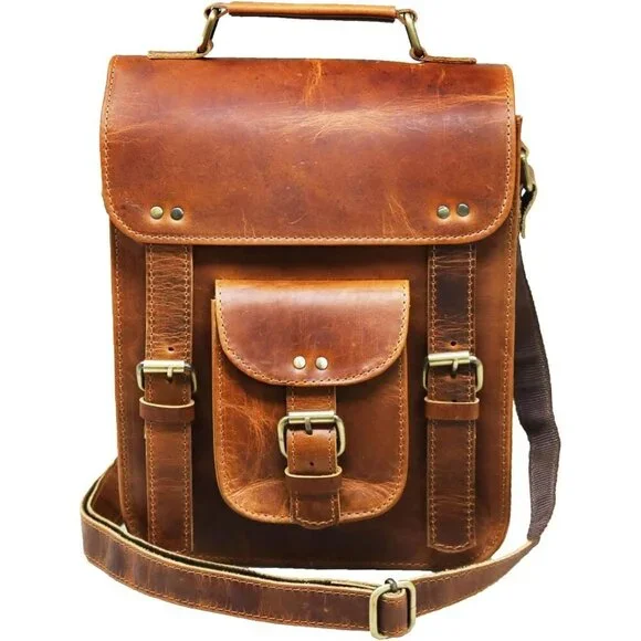 Deceptively Spacious Leather Messenger Bag - Perfect Satchel for Professionals - Picture 5 of 10
